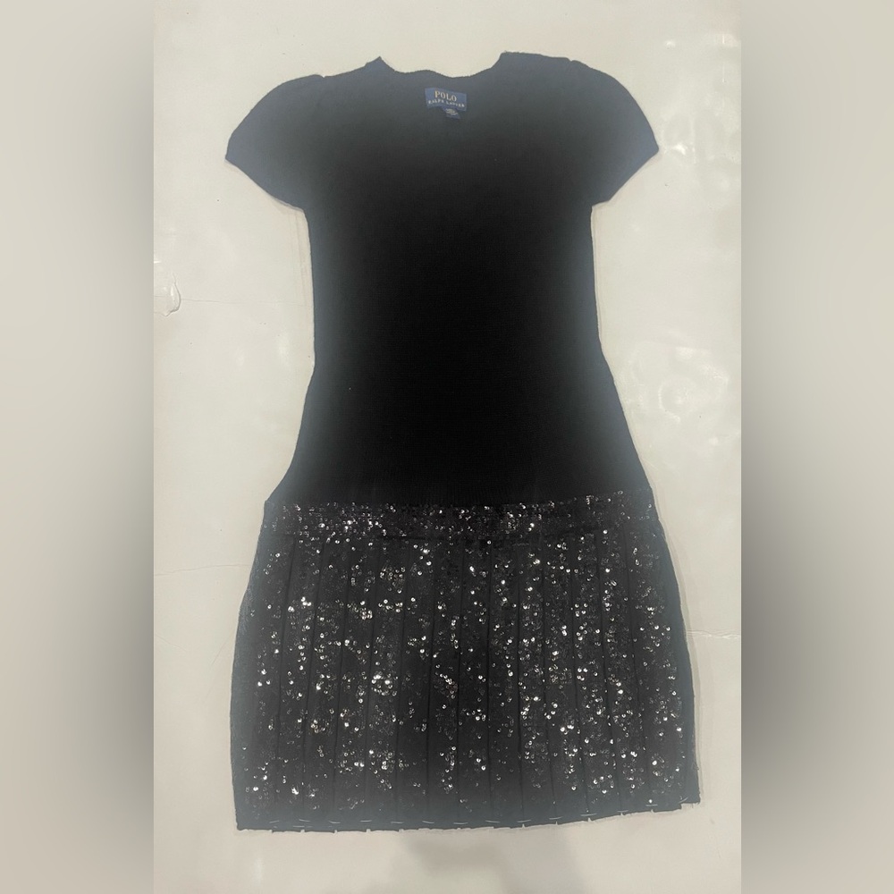 Polo Ralph Lauren Black Sequin Dress, Size 6/6X